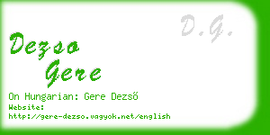 dezso gere business card
